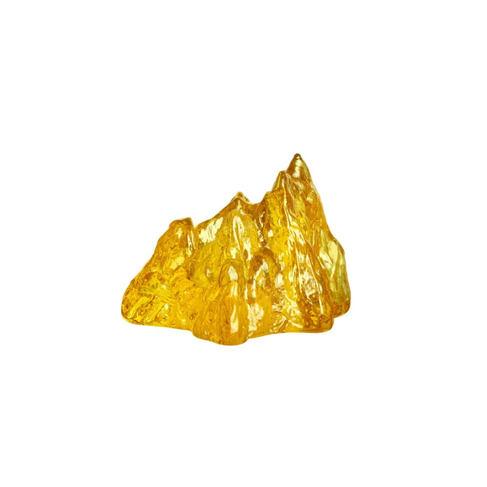 Kosta Boda  The Rock Ijuslykta lysestage, yellow - H9 cm.