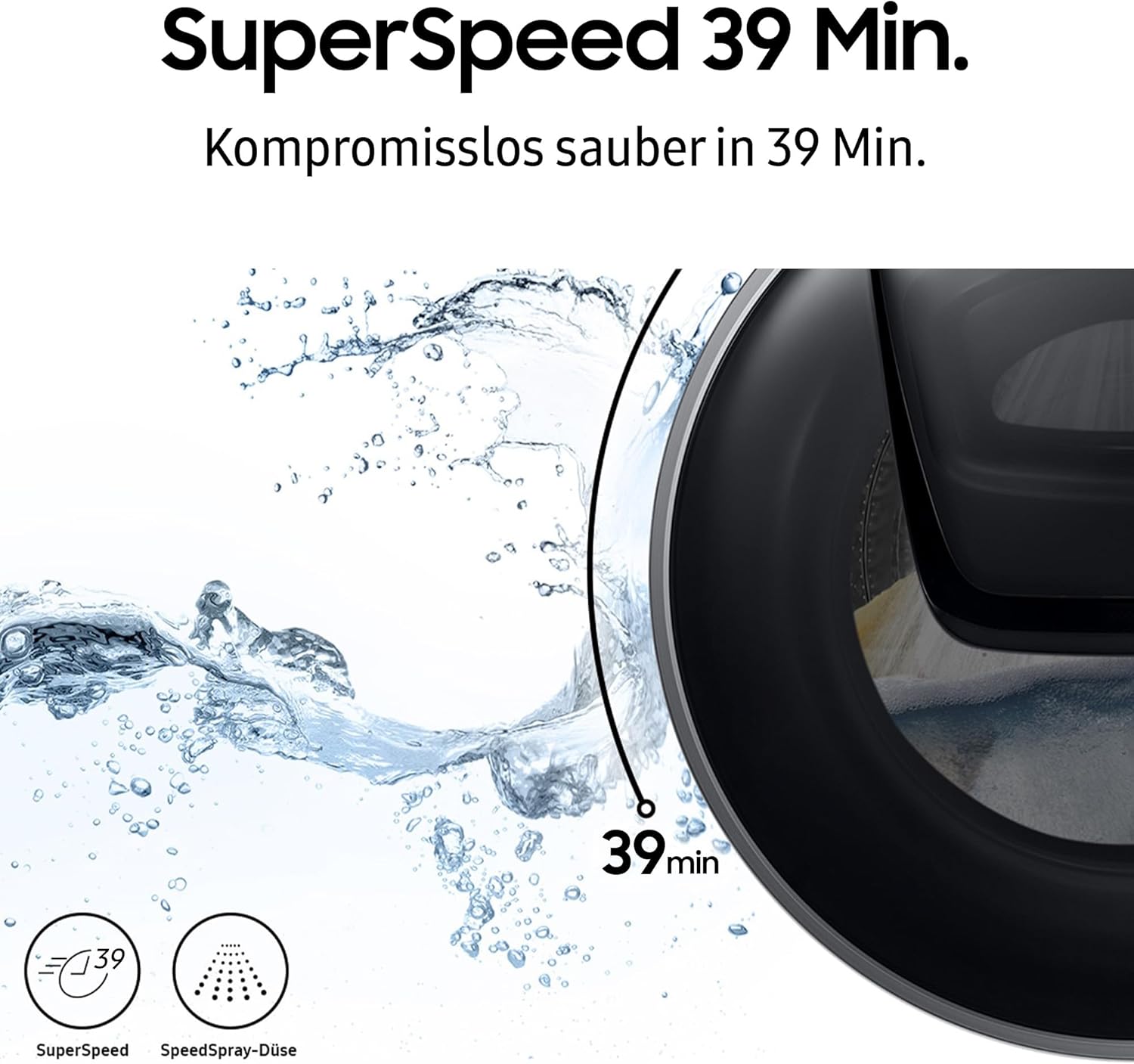 Samsung WW11DG5B25TEEG Waschmaschine, 11 kg, 1.400 U/min, Extra energiesparend, EEK: A (-10%), AI Ecobubble, SmartThings AI Energy Mode, SuperSpeed 39 Min, Hygiene-Dampfprogramm, Weiß