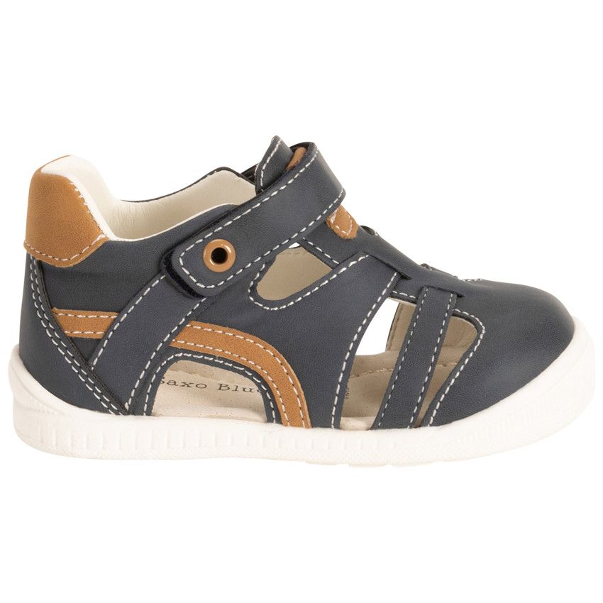 Sandales velcro à empiècements contrastés pour bébé garçon - Bleu marine