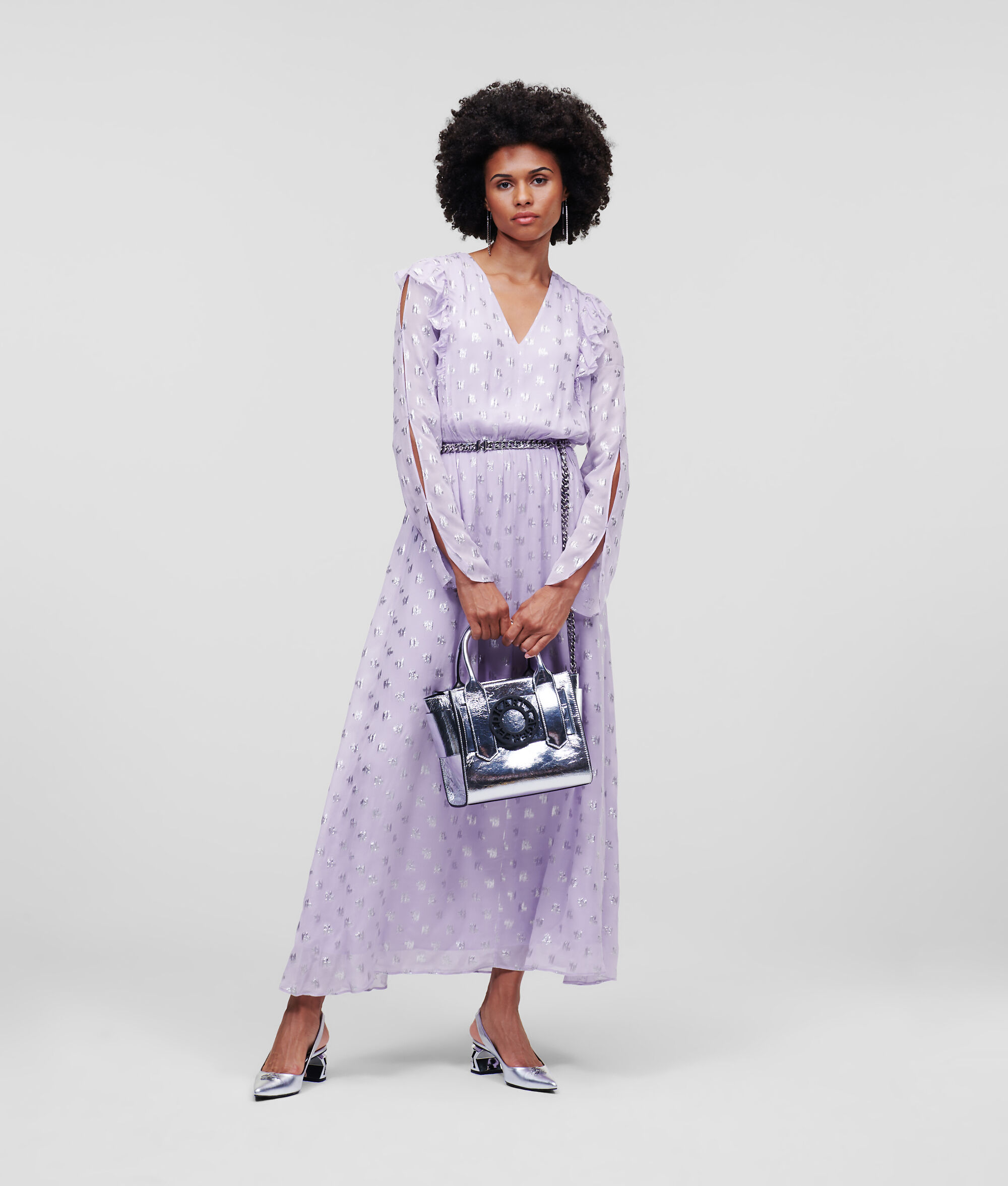 ROBE KL MONOGRAM MÉTALLISÉE