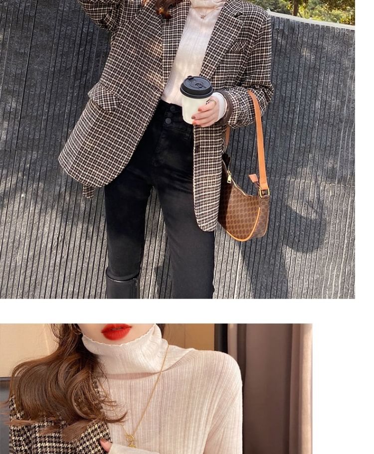 Hanji - Lange mouwen, getailleerd, effen, slim fit gebreide top