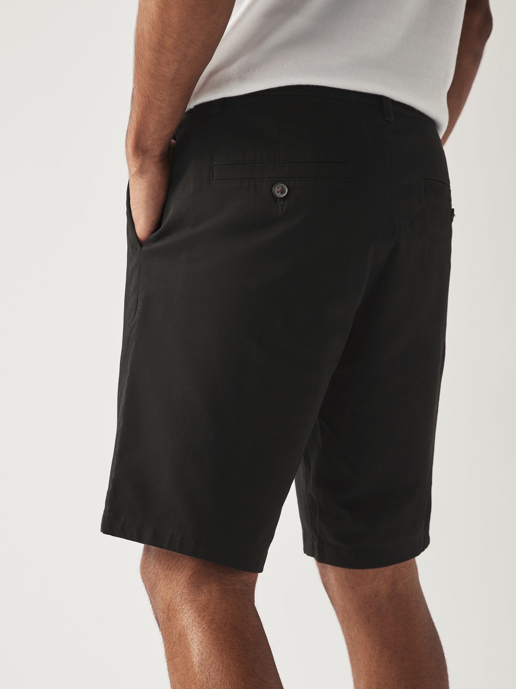 Zwart - Slim Fit - Chinoshort met stretch