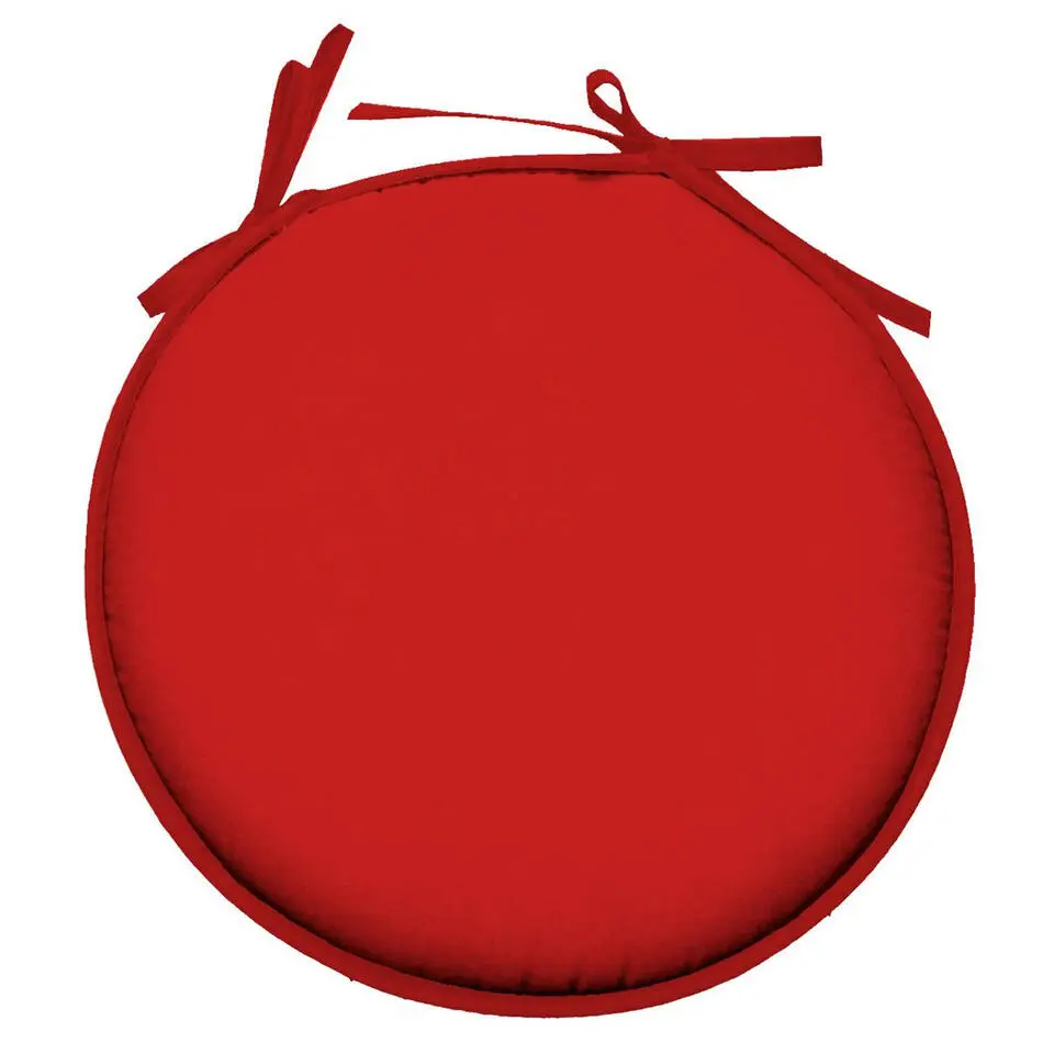 Stof Textile Home stoelkussens - rood - D40 x H3 cm