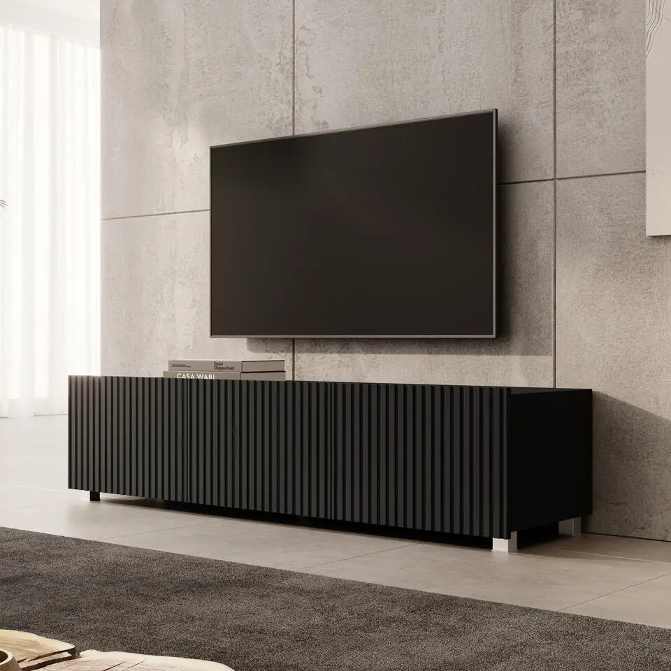 Meubella - TV-Meubel Kenderes - Zwart - 150 cm