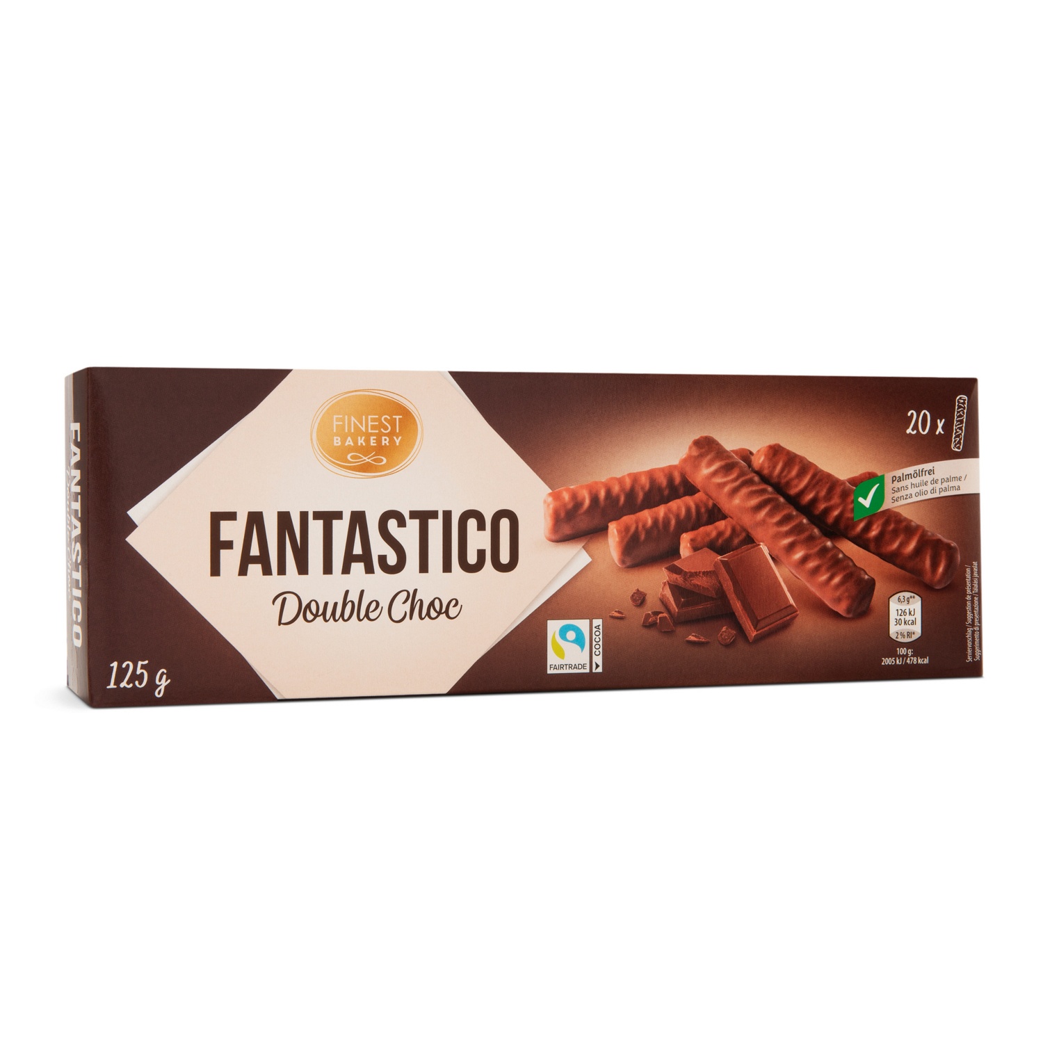 FINEST BAKERY Röllchen Fantastico, Double Chocolate 125 g