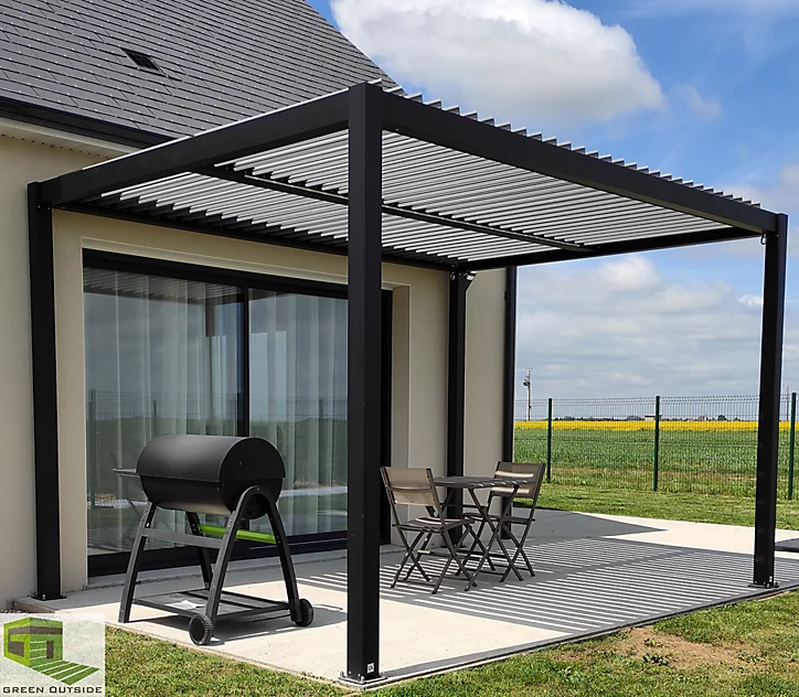Pergola bioclimatique autoportante manuelle aluminium Green Outside Event 4 x 3 m