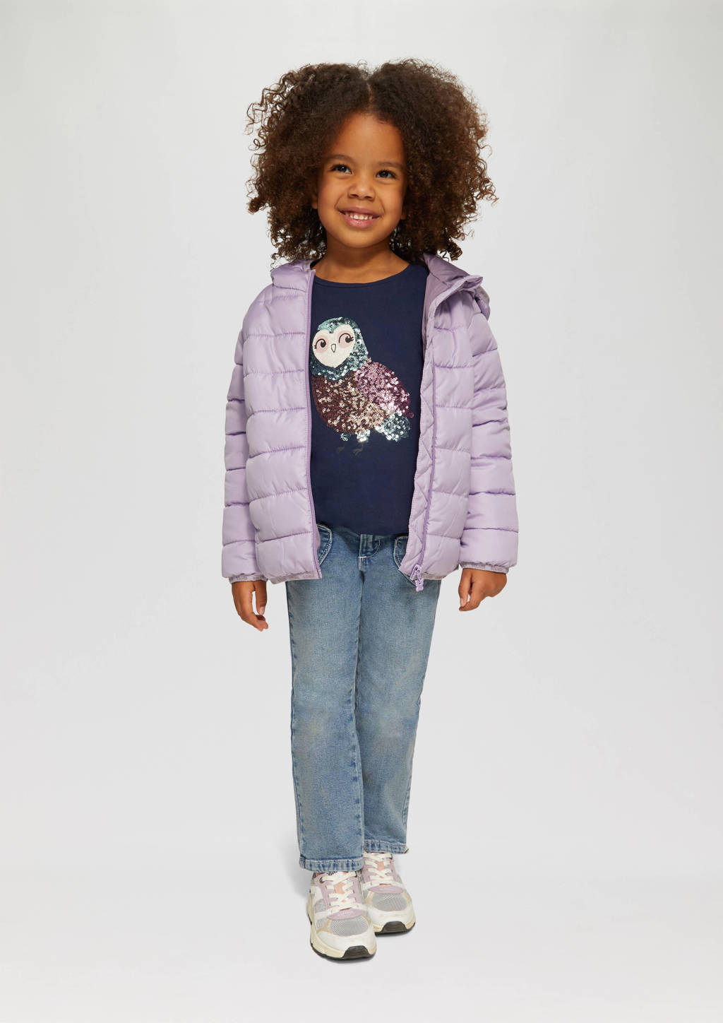 s.Oliver longsleeve met printopdruk donkerblauw
