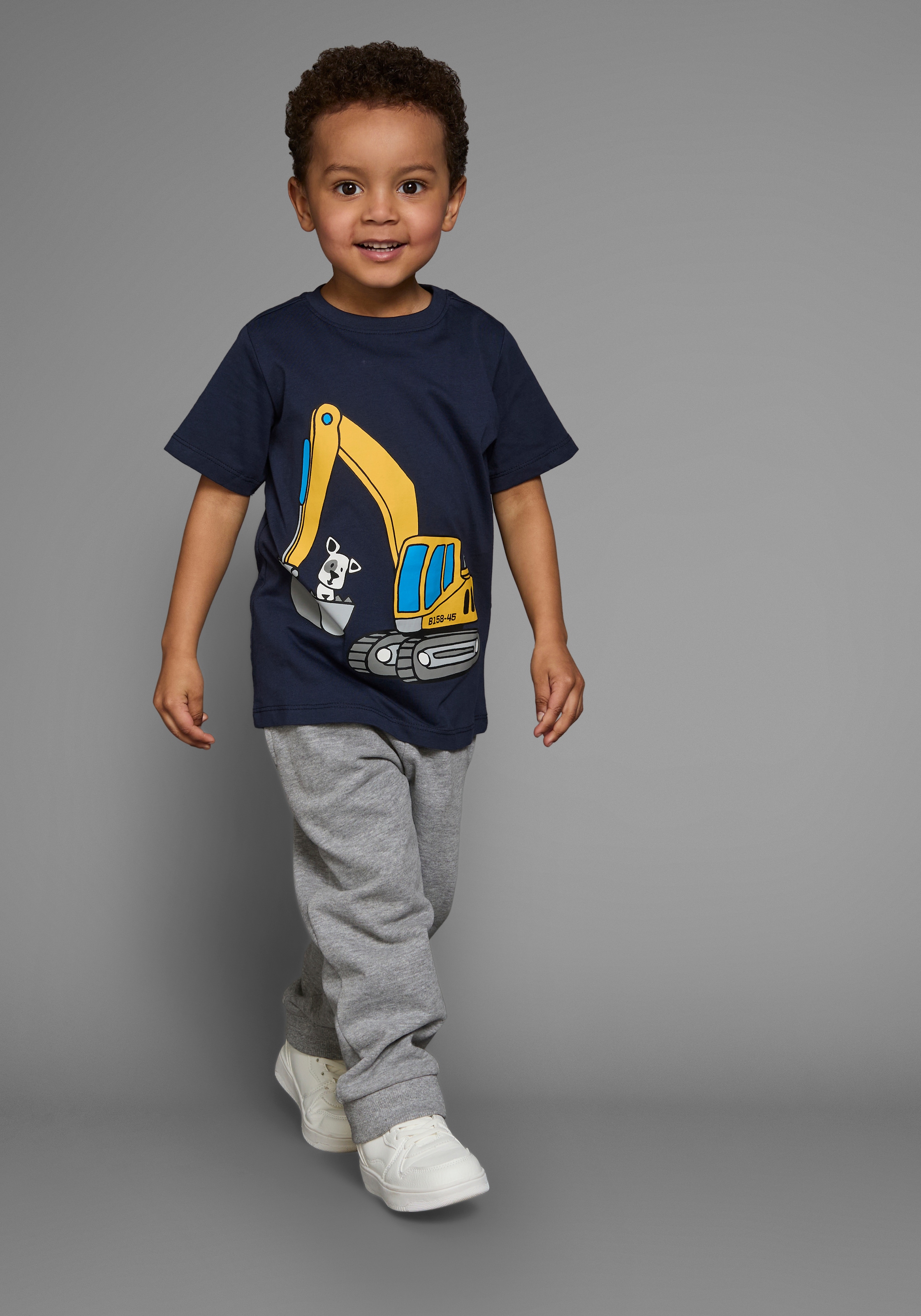 KIDSWORLD T-Shirt , Kurzarm,  Basic-Passform,  mit stylischem Druck,  mit Rippbündchen