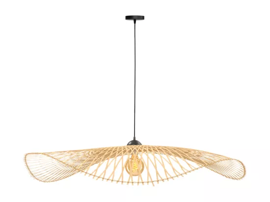 Suspension D100 cm en bambou avec fil noir - Jipi