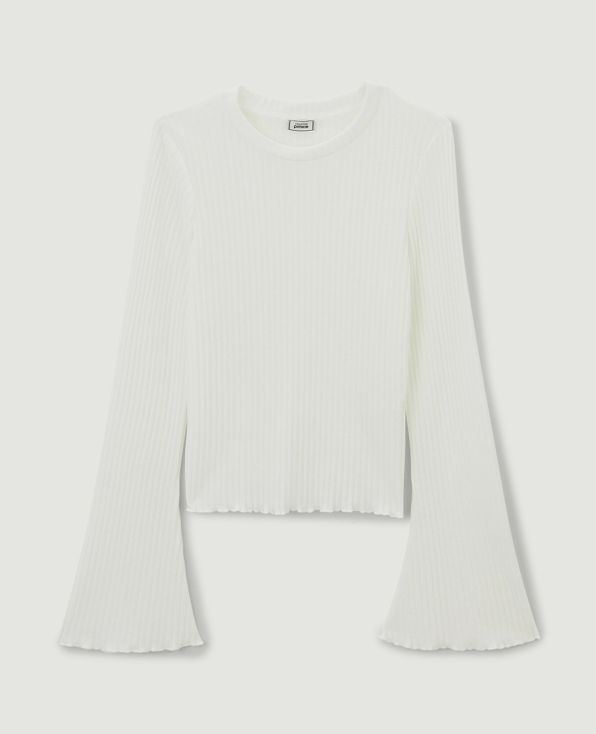Top en maille côtelée - Blanc