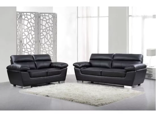 Canapé fixe en cuir reconstitué et PVC 