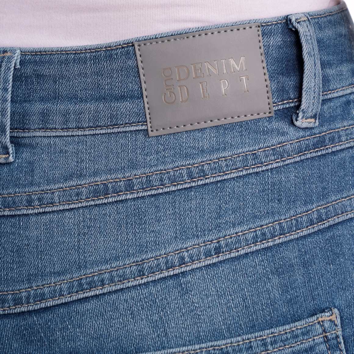 Gina Damen Capri-Jeans in Denim-Optik hellblau