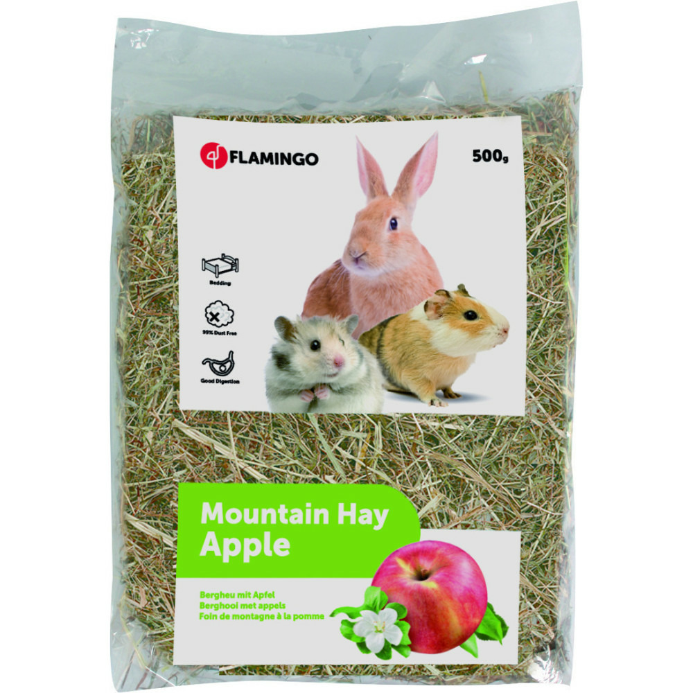 Foin de montagne aux pommes. 500 gr. Pour rongeurs