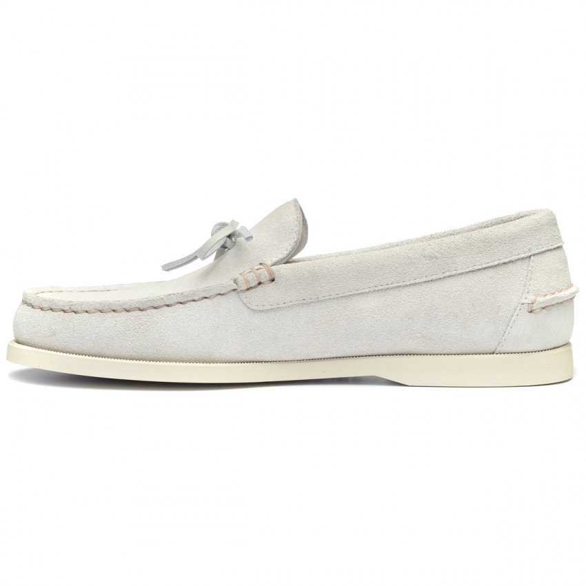 DOCKSIDES SCHOODIC BEAT OUT White-Chaussures bateau pour femme en cuir suede
