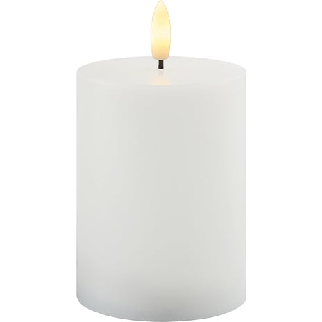 Julius genopladeligt bloklys 7,5x10 cm - hvid