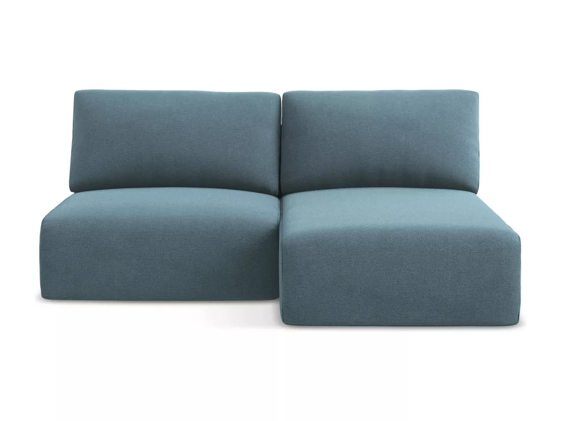Canapé d’angle 3 places droit sans accoudoir convertible en Strukturstoff - bleu clair - KONA