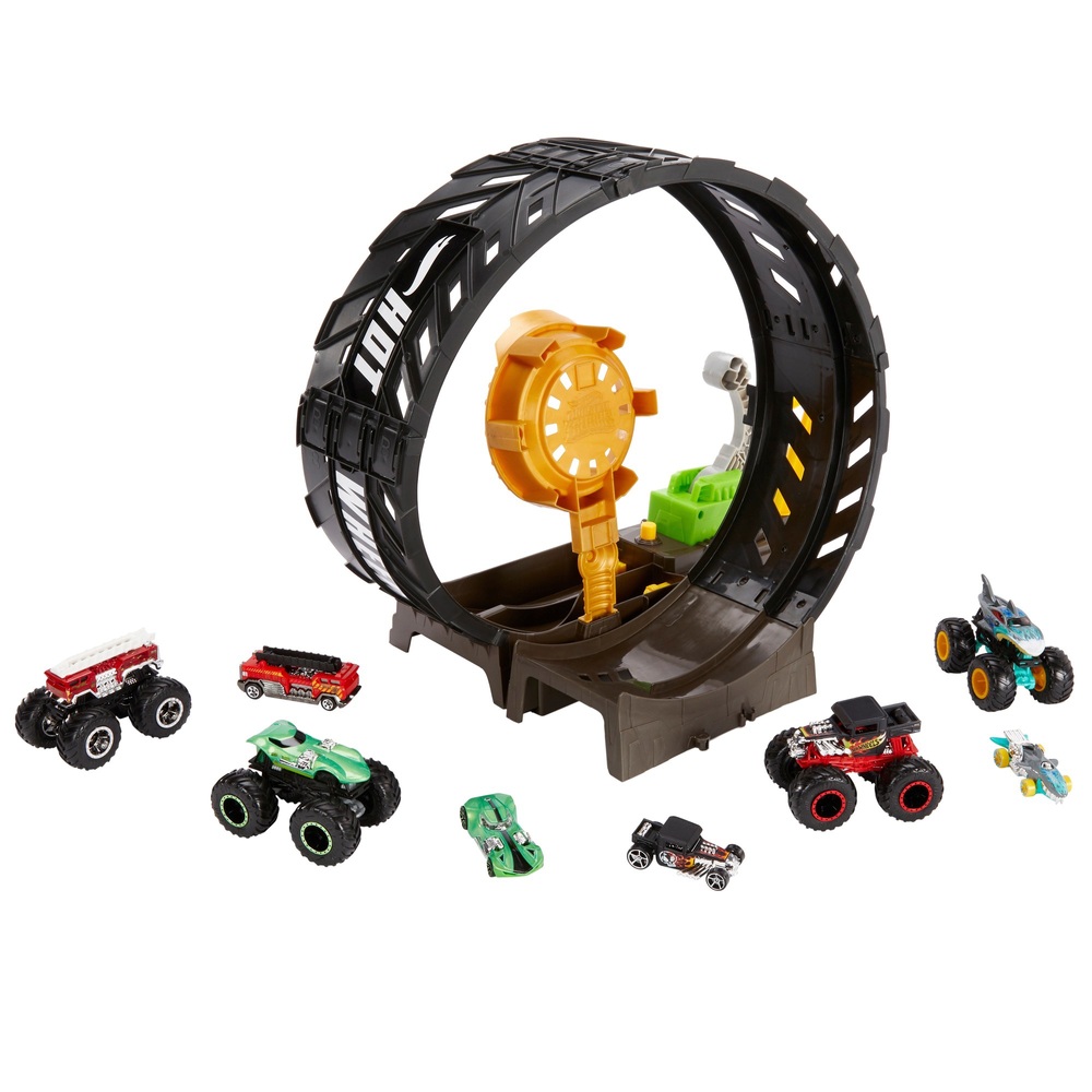 Hot Wheels Monster Trucks Epic Loop Challenge Spielset und 8 Fahrzeuge