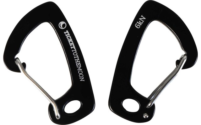 Ticket To The Moon 6kN Aluminium Karabiner für Ausrüstung und leichte Hängematte 2 Stück