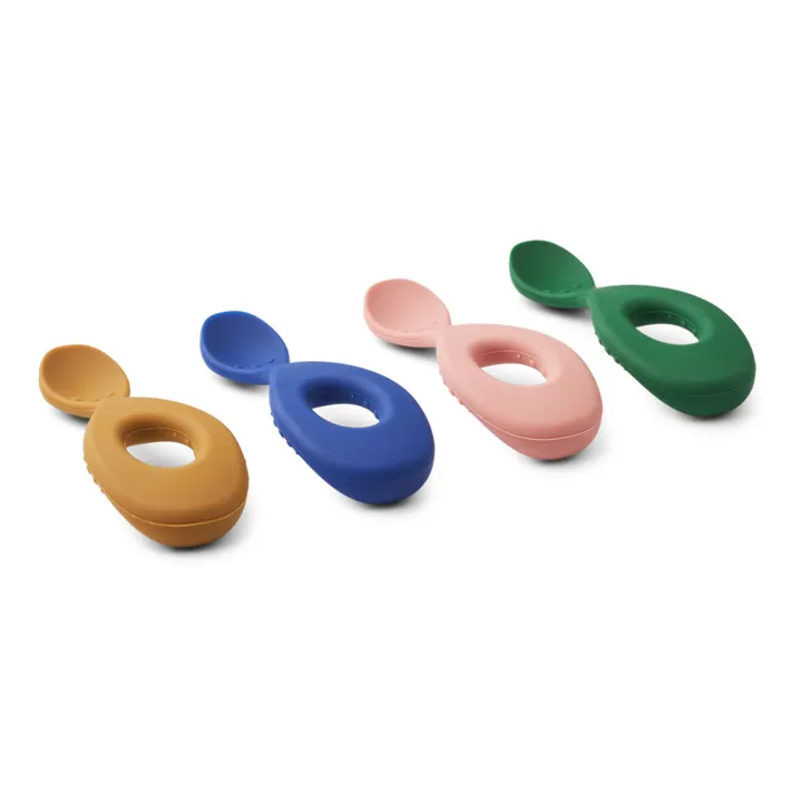 Liewood Cuillères Liva en silicone - Set de 4 | Vert