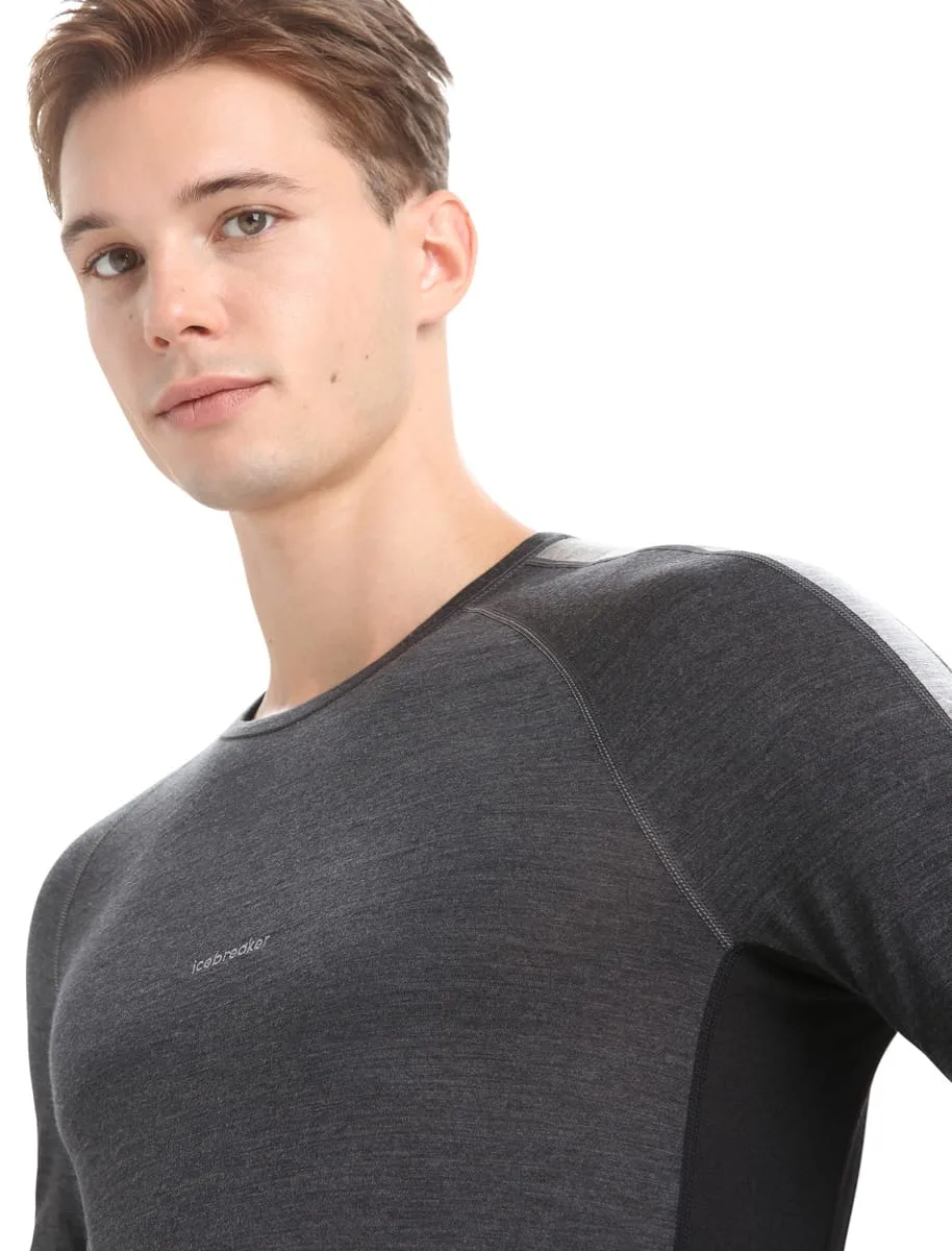Icebreaker Men's 125 Zoneknit™ Long Sleeve Crewe Jet Heather/Black/Metro Heather