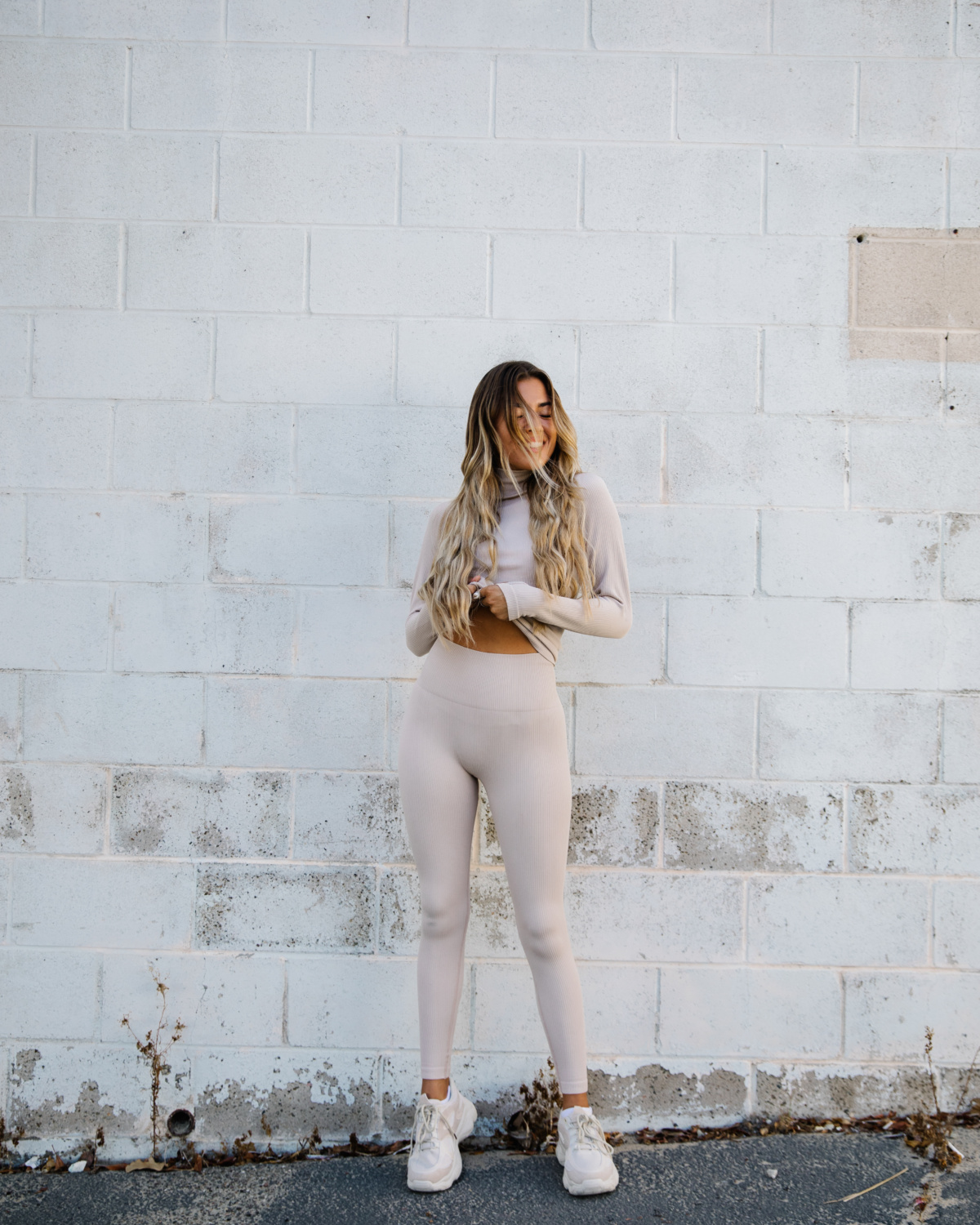 Bumpro Perfect Wide Rib Tights Beige Melange
