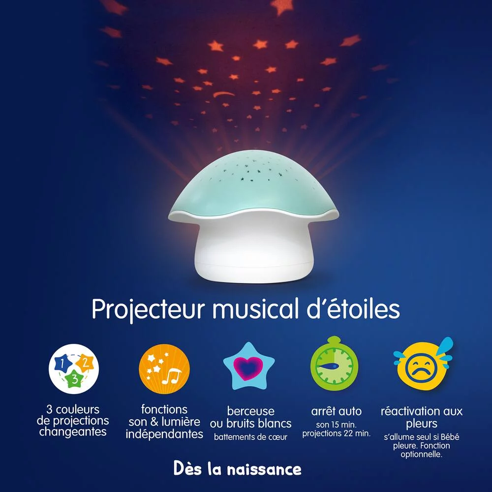 PROJECTEUR D'ÉTOILES CHAMPIGNON BLEU