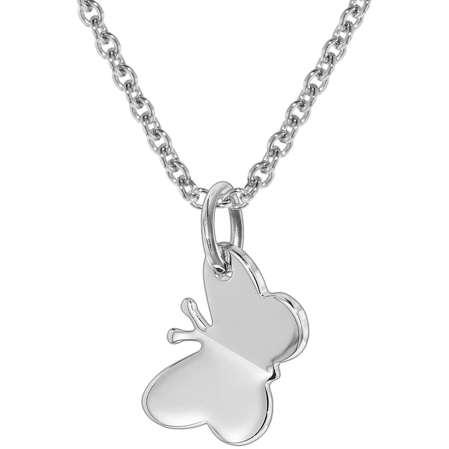 trendor Silber-Halskette mit Schmetterling für Kinder silver