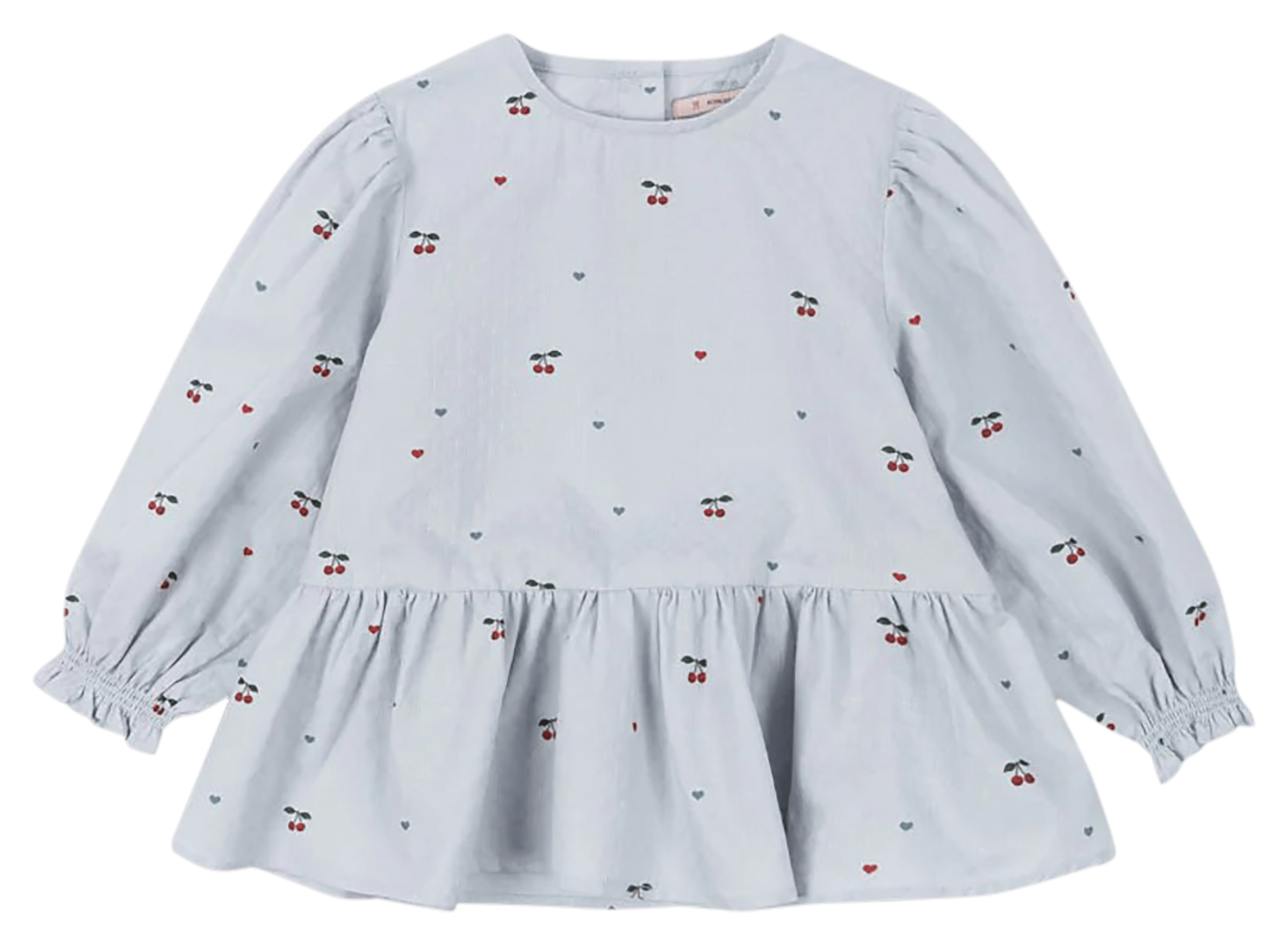 EVIA - Blouse ample brodée en coton bio | Bleu