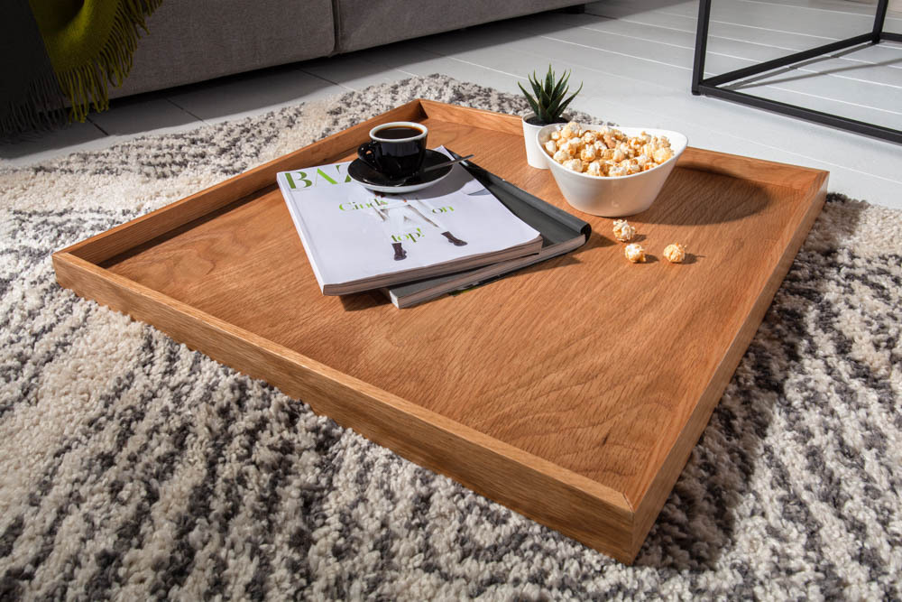 Industrial Couchtisch ELEMENTS 60cm Eiche natur abnehmbares Tablett