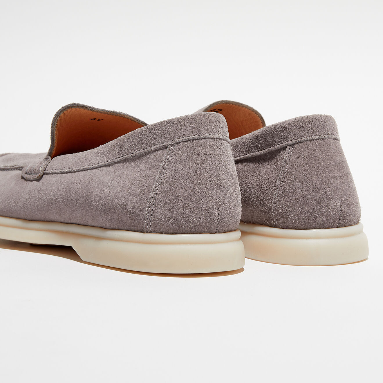 Loafers Mocassins en Velours de Cuir Léo gris