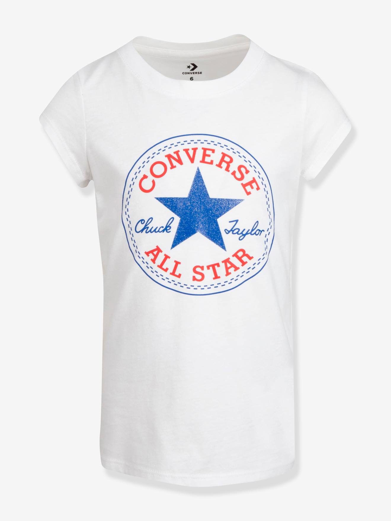 Camiseta infantil Converse Chuck Patch, branca