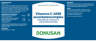 Bonusan Vitamine C-1000 Ascorbatencomplex Tabletten 180TB