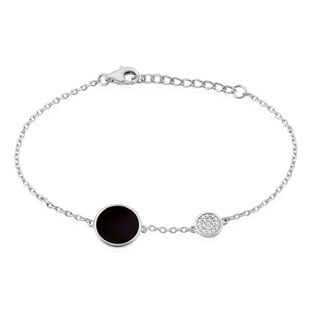 Bracelet Adonya Argent Blanc Céramique Et Oxyde De Zirconium