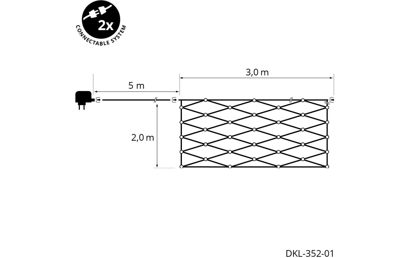 LED-Lichternetz Angel 800 LED, Schwarz<br>LED Weihnachtsdekoration für den Innen- und Aussenbereich