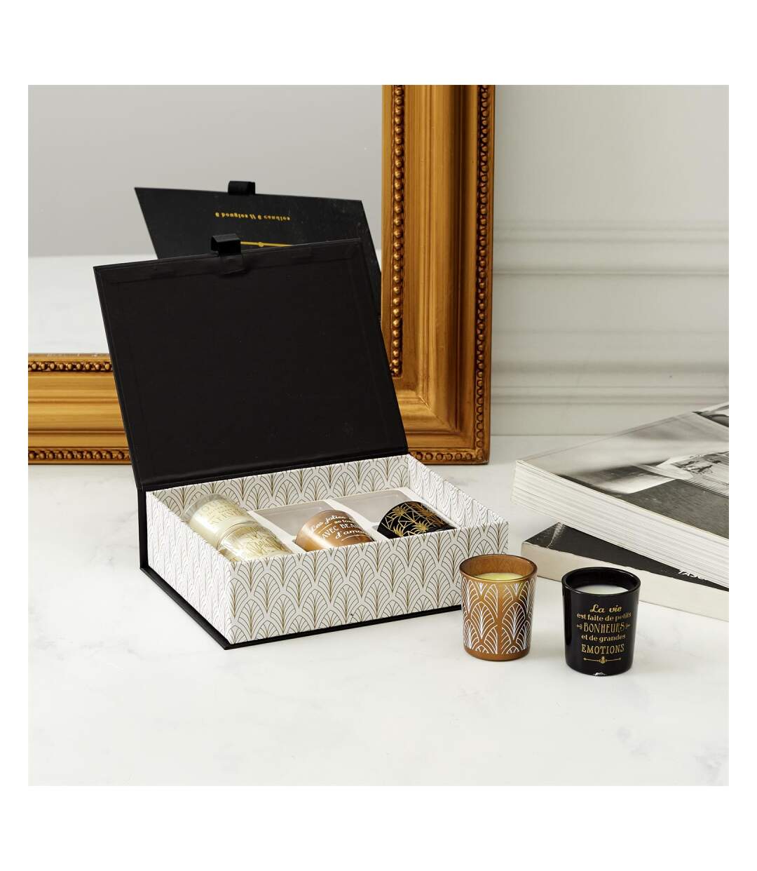 Coffret 6 bougies à la vanille A wonderful life Noir