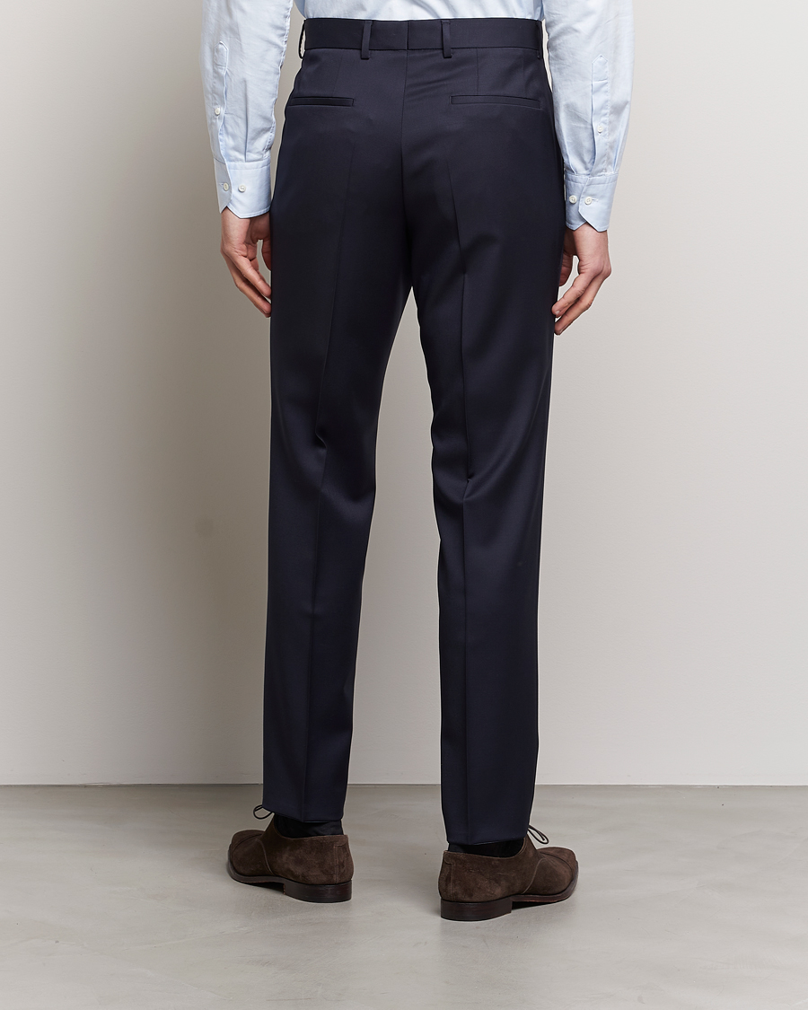 Genius Slim Fit Wool Trousers Dark Blue