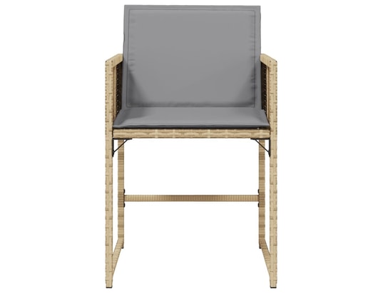 VIDAXL - Chaises de jardin avec coussins lot de 4 mélange beige
