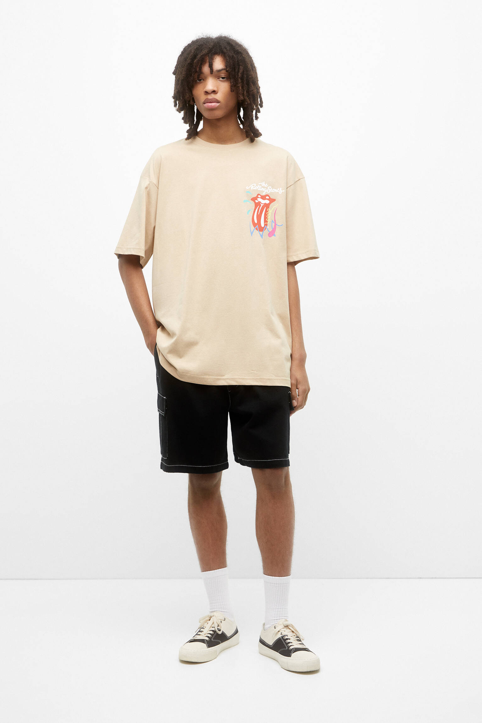 CAMISETA THE ROLLING STONES - BEGE