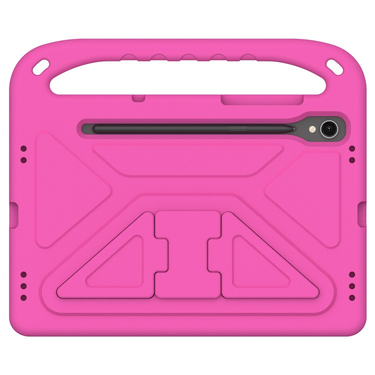 Samsung Galaxy Tab S10 Lite / S10 FE / Tab S9 FE Stossfeste Kinder Schaumstoff Schutz Hülle mit Griff und Standfunktion   S-Pen Halterung - Pink