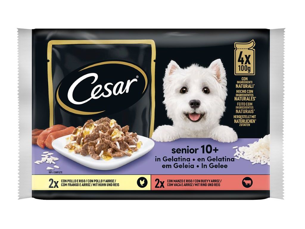 COMIDA HÚMIDA CÃO CESAR SÉNIOR 4X100G