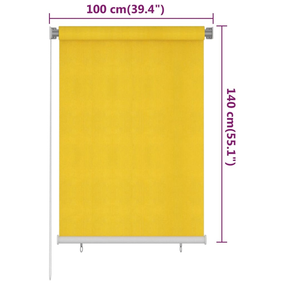 Store roulant d'extérieur 100x140 cm jaune pehd