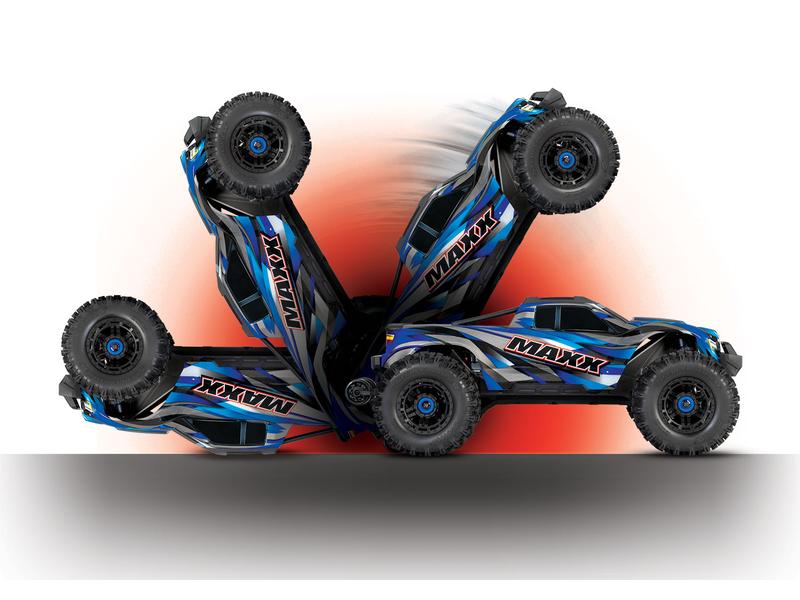 Traxxas Monster Truck WideMAXX, 4WD, Blau 1:10, ARTR Verbreiterte Version des 4WD Brushless Truck «Maxx»