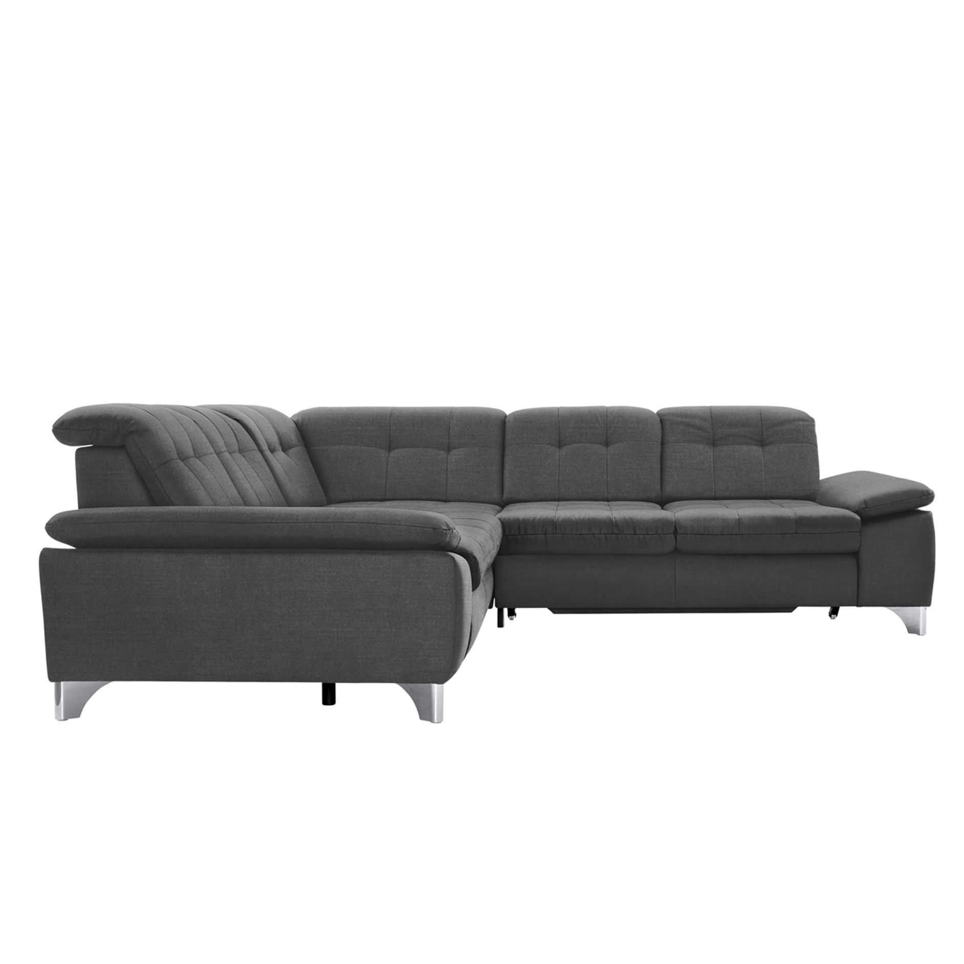 polsterpower Ecksofa - Miro grau - Basismodell - links