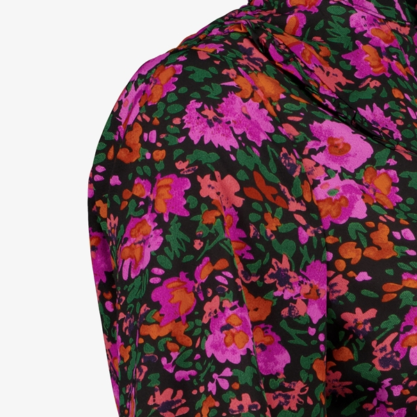TwoDay dames blouse zwart/roze met bloemenprint