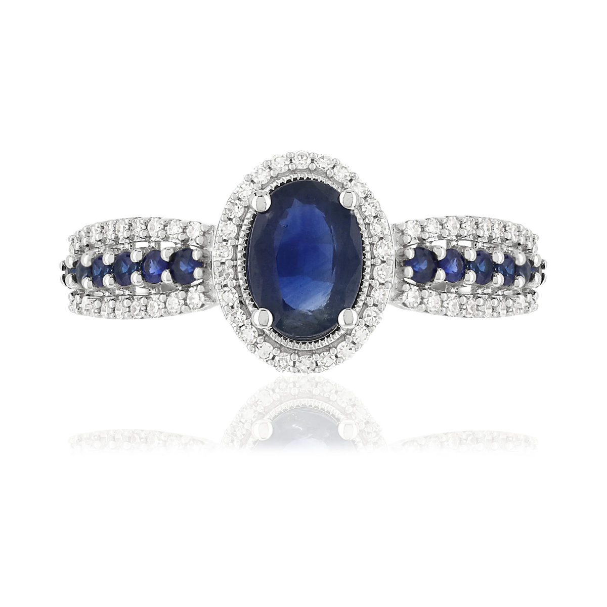 Bague MATY Or 750 blanc Saphirs et Diamants