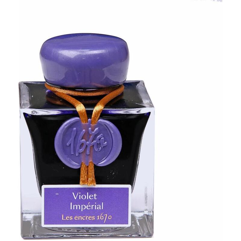 Encre 1670 à paillettes dorées 50ml - Violet Impérial