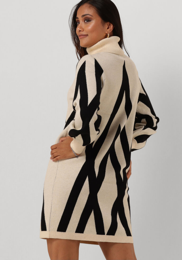 OBJECT zand object mini jurk objray l/s knit rollneck dress
