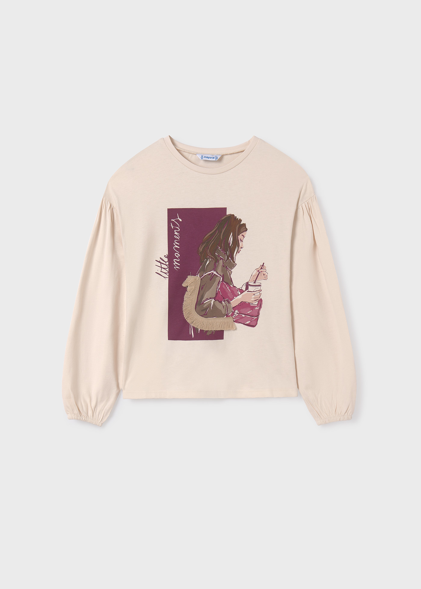 Camiseta feminina Better Cotton com mangas bufantes
