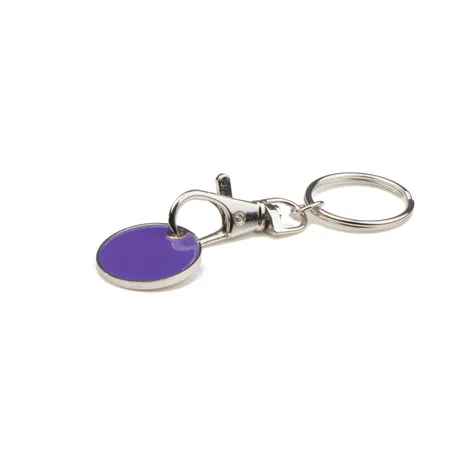 Macma Metall Schlüsselanhänger mit Einkaufschip / Farbe: violett