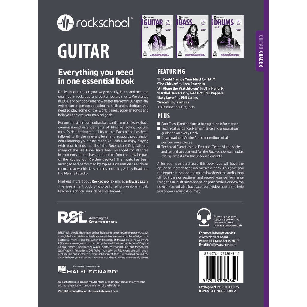 Rock School Limited Guitar Grade 6 (2024) gitaarboek